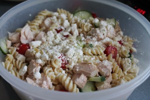 My Chicken Pasta Salad w/Cherry Tomatoes w/Feta