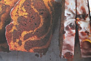 Dark Chocolate and Pumpkin-Swirl Square