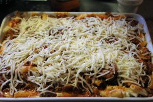 Cover you Ziti with cheese!